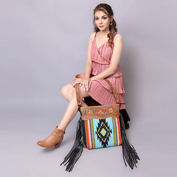 American Darling Crossbody Hand Tooled Saddle Blanket Genuine Leather Women Bag Western Handbag Purse